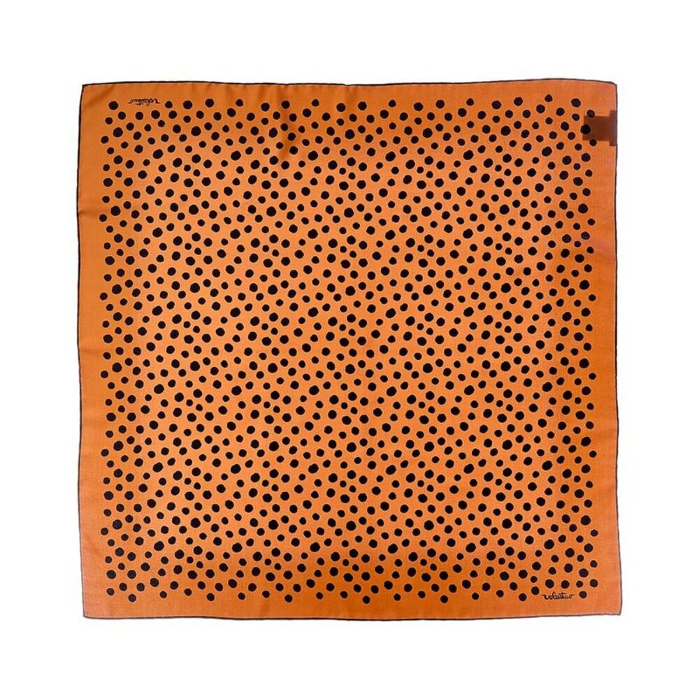 Valentino Dalmatian Polka Silk Scarf, Brown